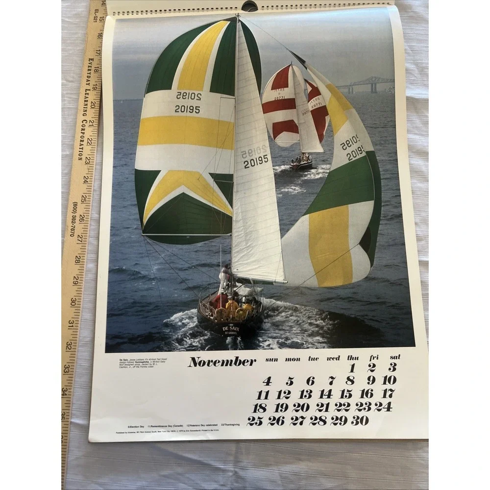 Vintage 1979 Sailing Wall Universe Calendar Eric Schweikardt 21